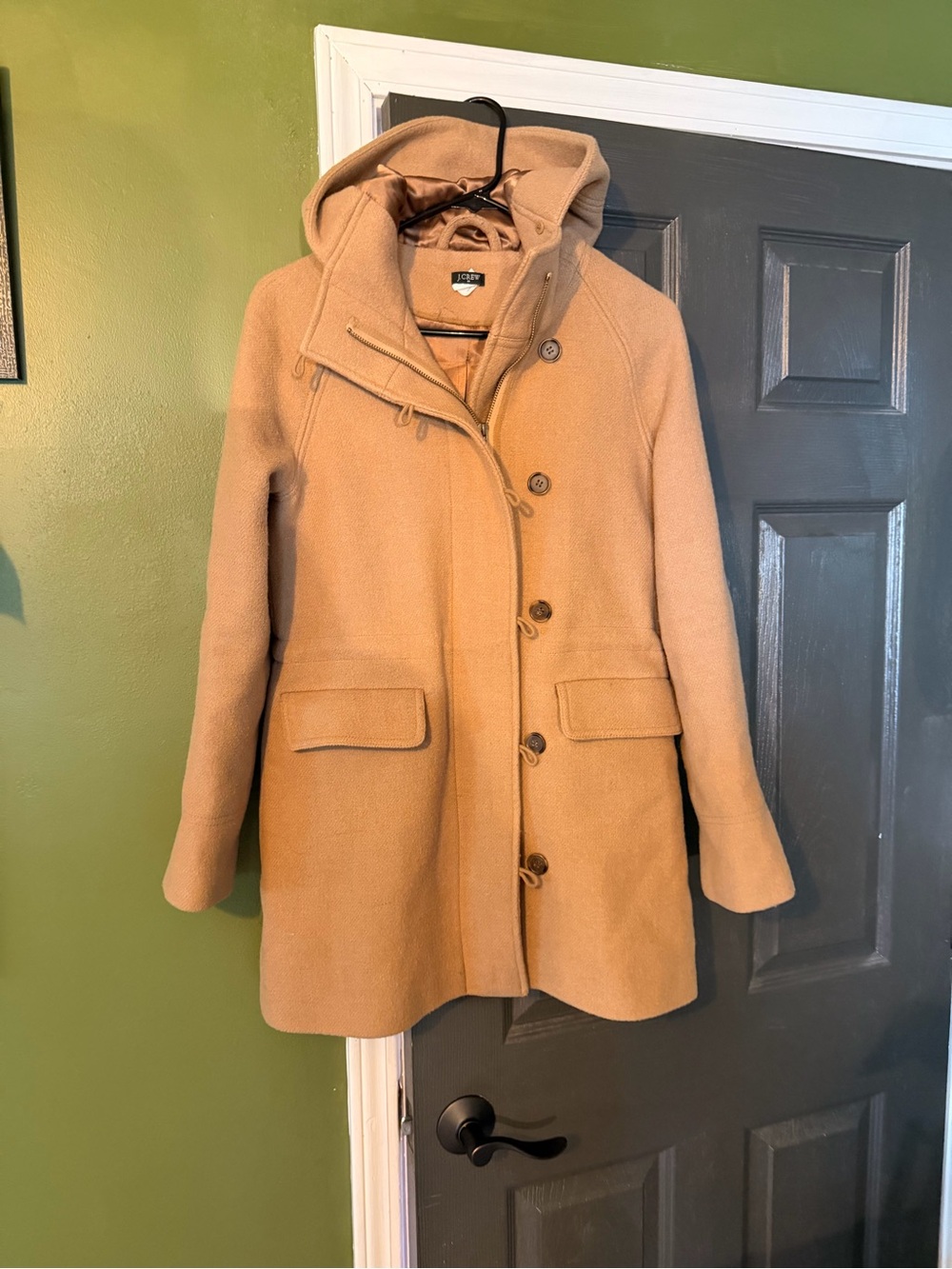 J. Crew Hooded Wool Pea Coat in Camel - Picture 4 of 5